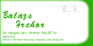 balazs hrehor business card